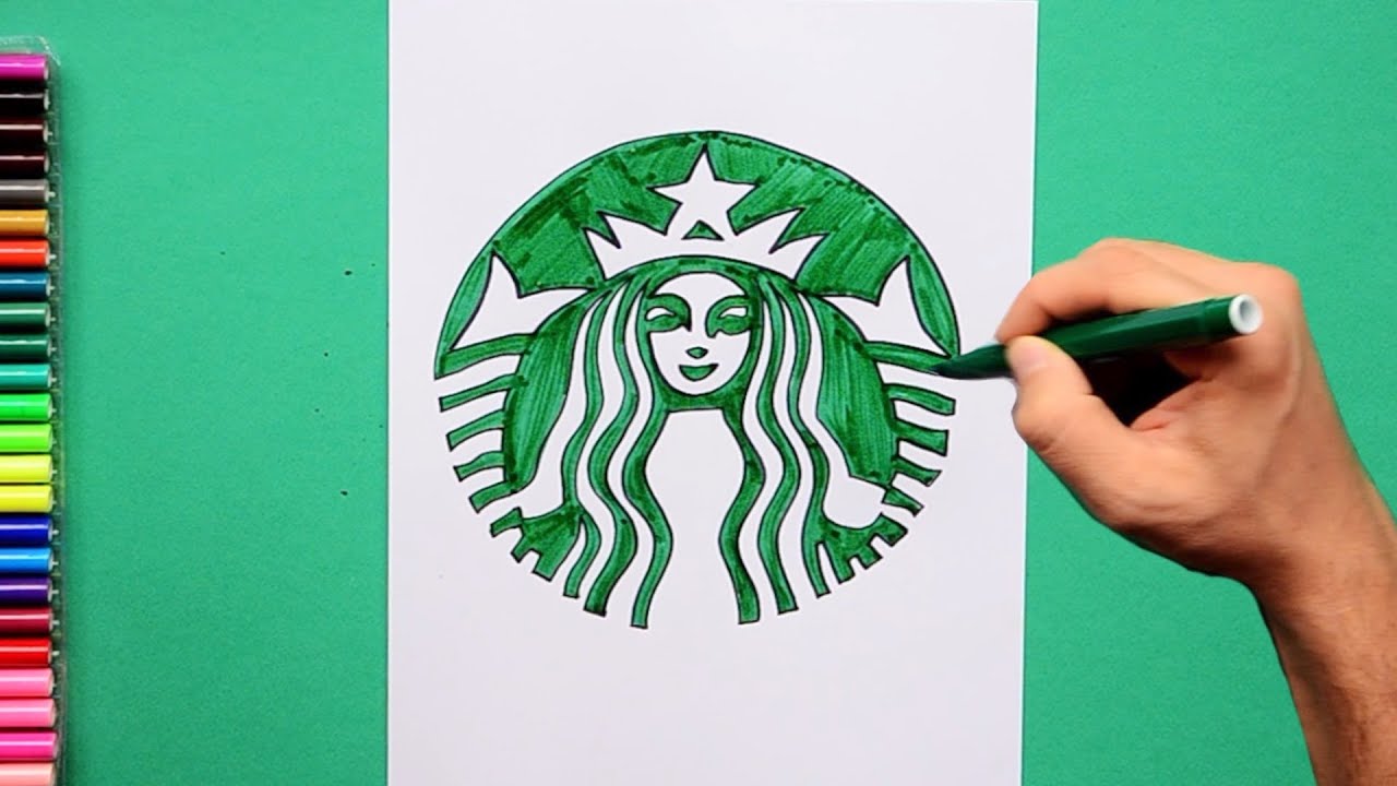 How to draw starbucks coffee logo