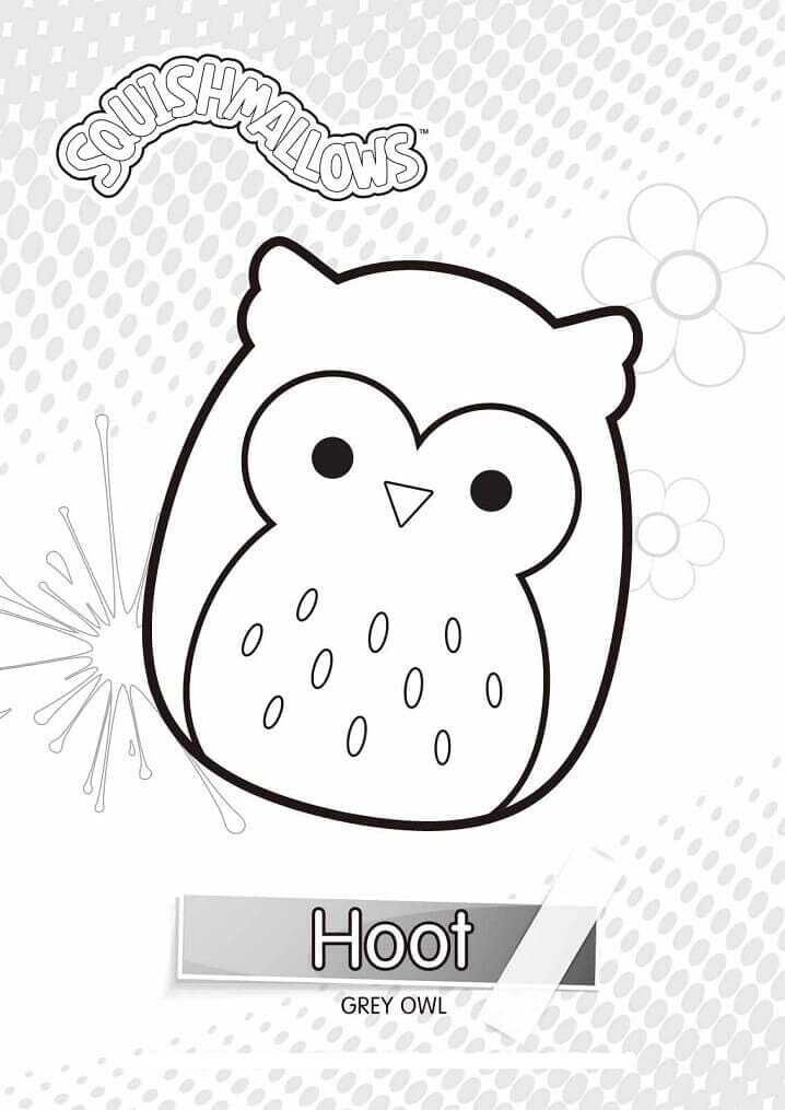 Download or print this amazing coloring page hoot the grew owl from squishmallow original squad colâ coloring pages cute coloring pages coloring pages for kids