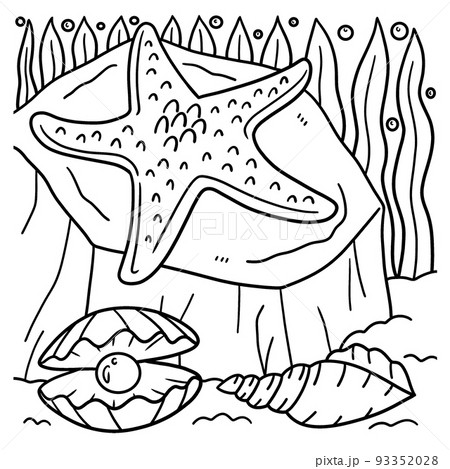 Sea star coloring page for kids