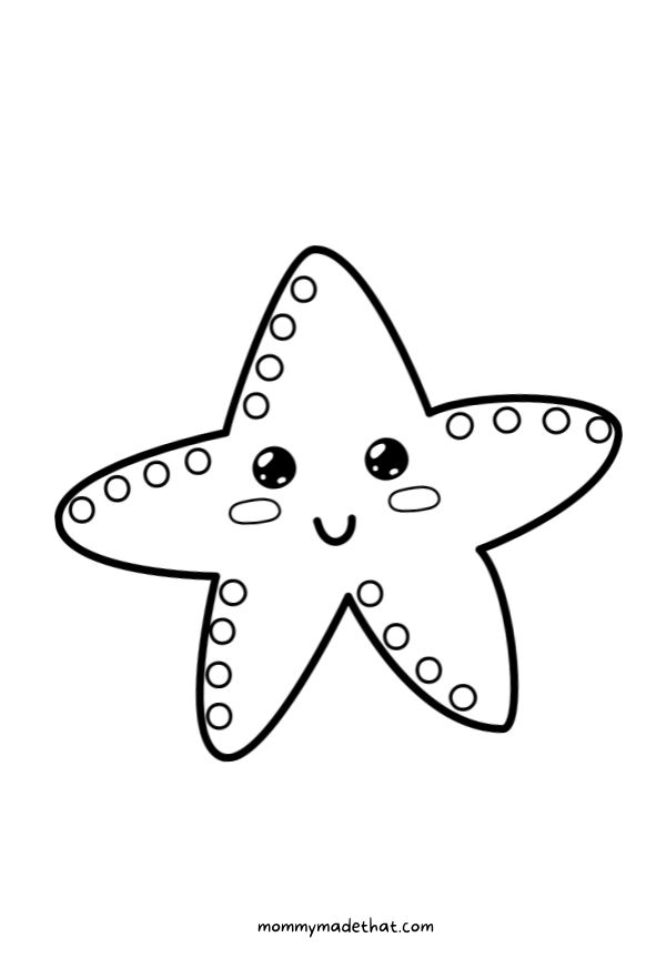 Free printable starfish template outlines for best ocean crafts