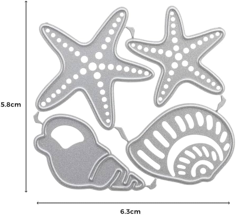 Cutting template two shells and two starfish compatible with bigshot suitable for all common die cutting machines arts crafts