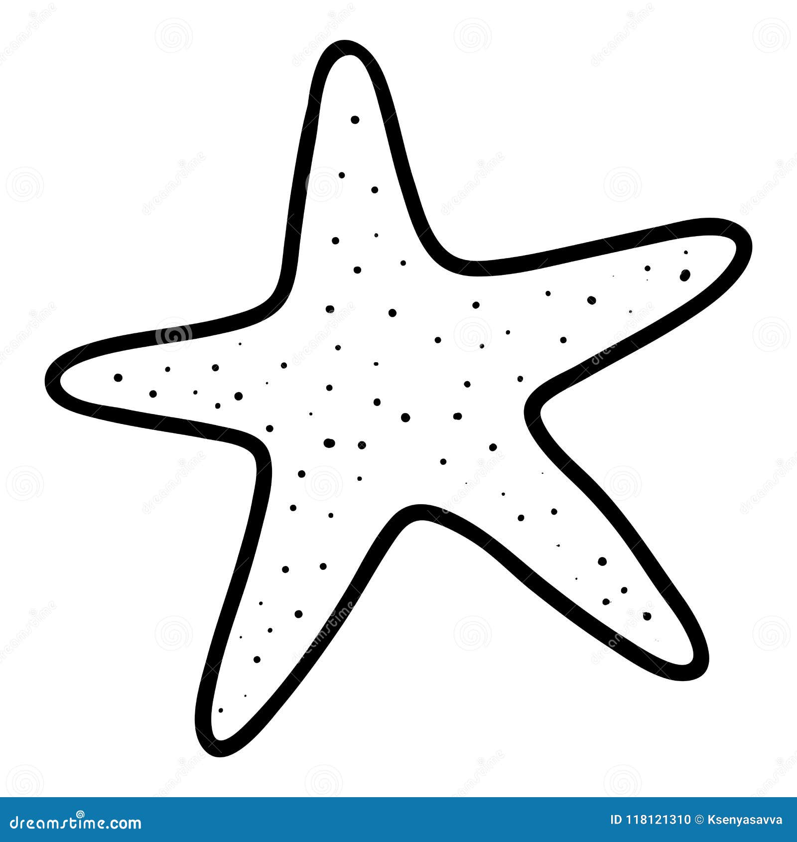 Coloring book for children cartoon starfish stock vector