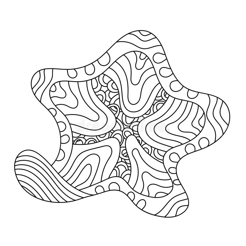Sea animal starfish coloring book underwater world coloring pages for children and adults stock illustration