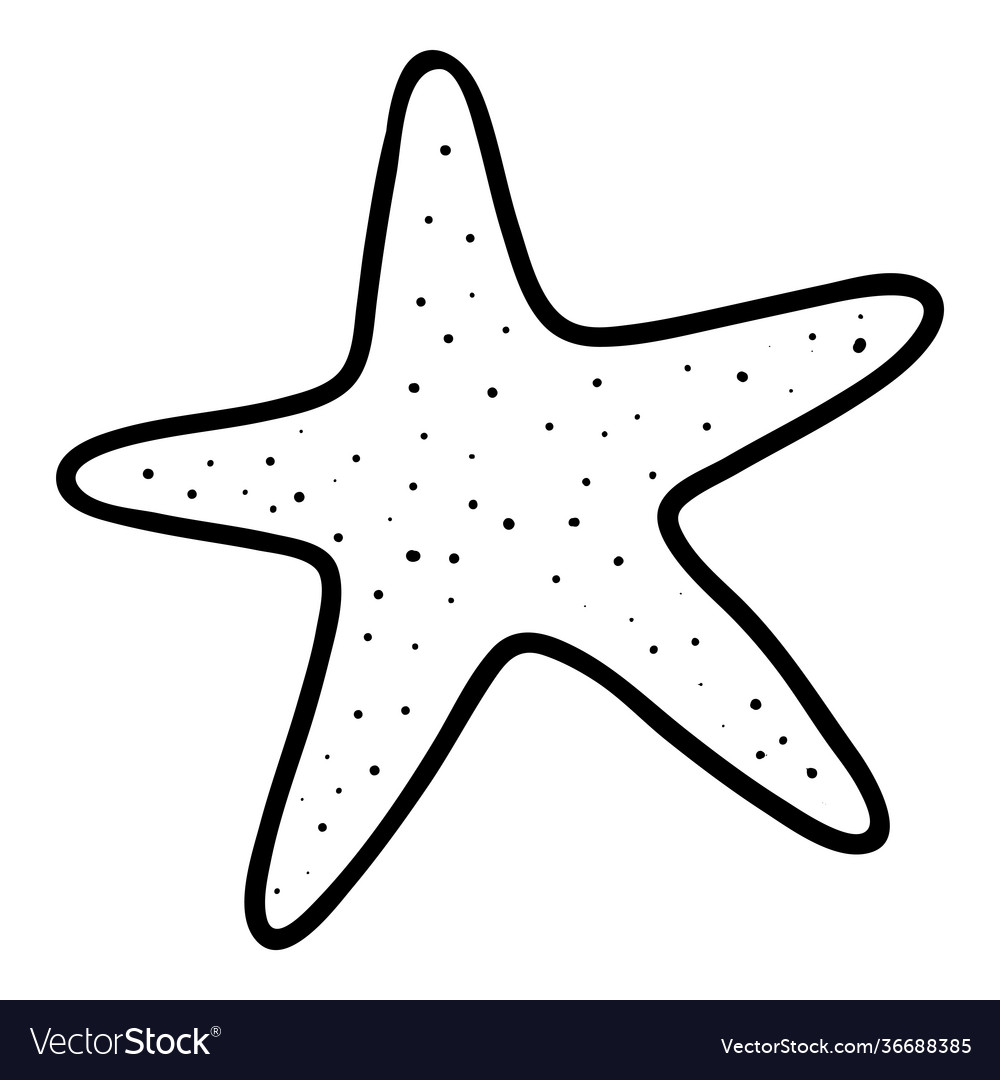 Coloring book for children starfish royalty free vector