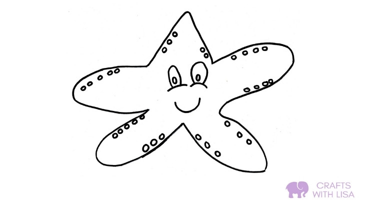 Starfish coloring page for kids