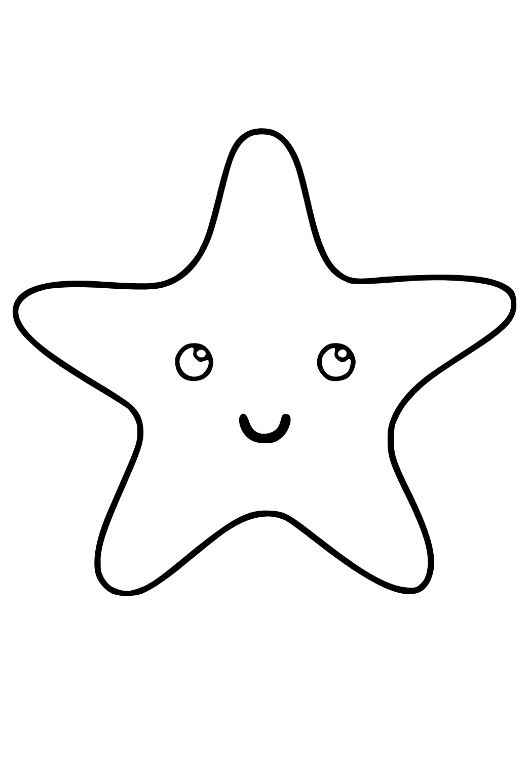 Free printable starfish easy coloring page for adults and kids
