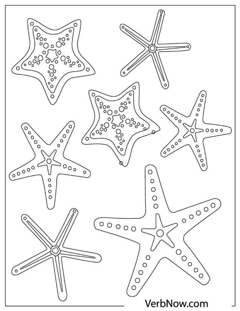 Free starfish coloring pages for download printable pdf