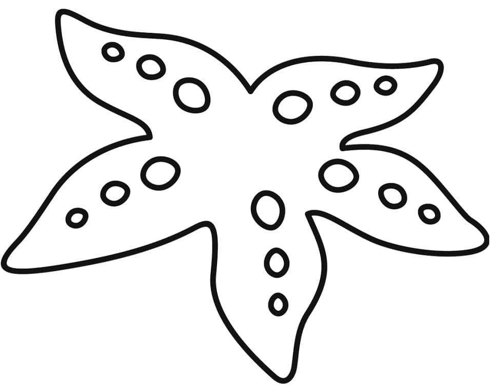 A simple starfish coloring page