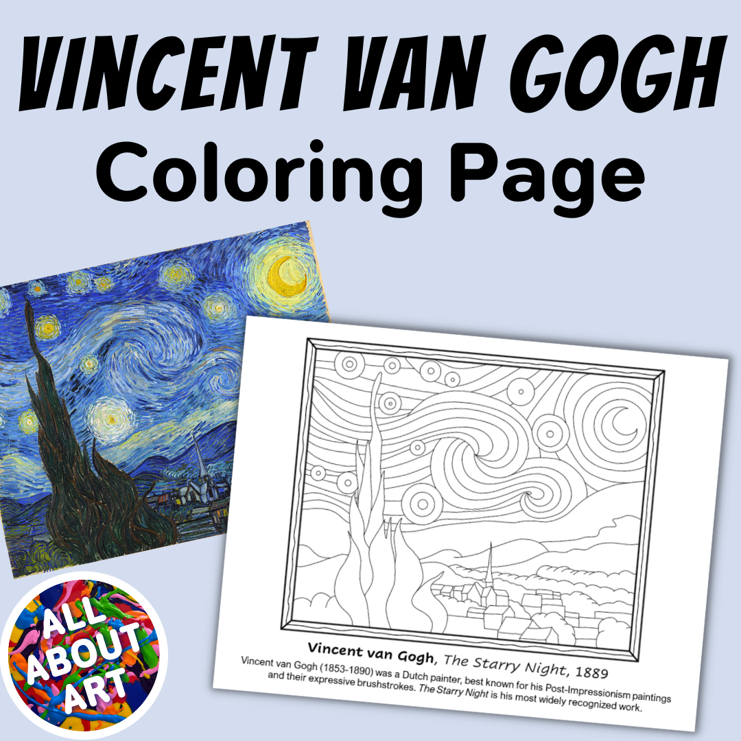 Vincent van gogh coloring sheet