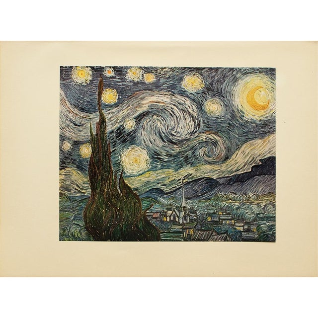 After van gogh the starry night vintage full color print