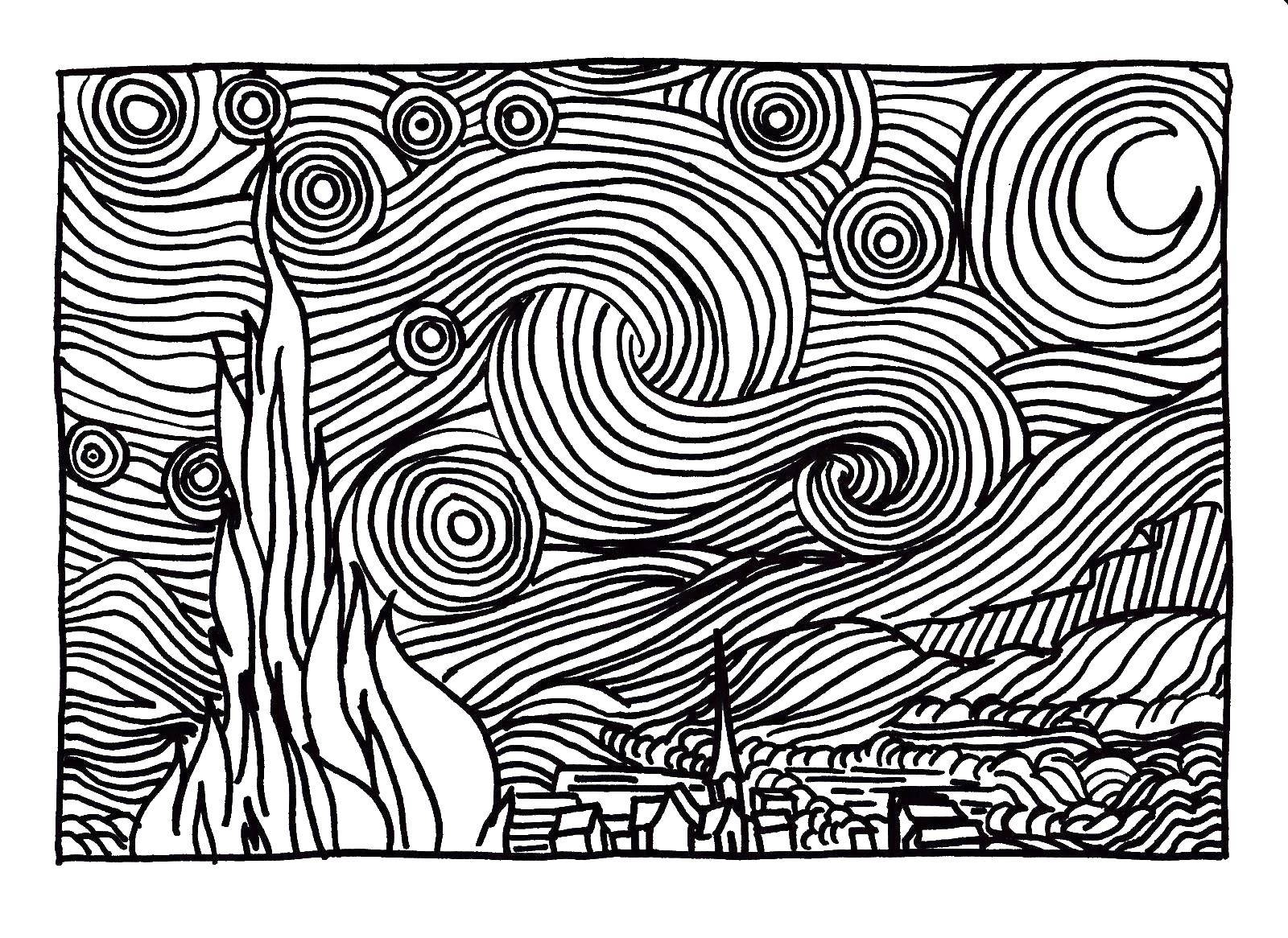 Online coloring pages coloring page painting vincent van gogh coloring download print coloring page
