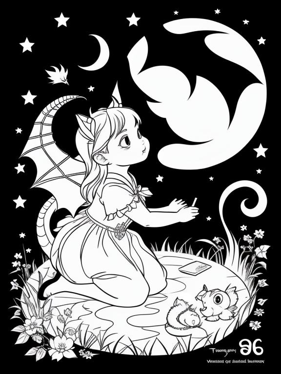 Baby dragon cute coloring page col