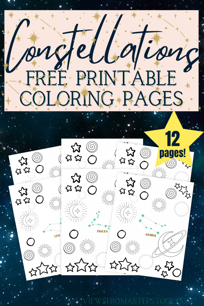 Constellations for kids constellation coloring pages flashcards and science experiment printable