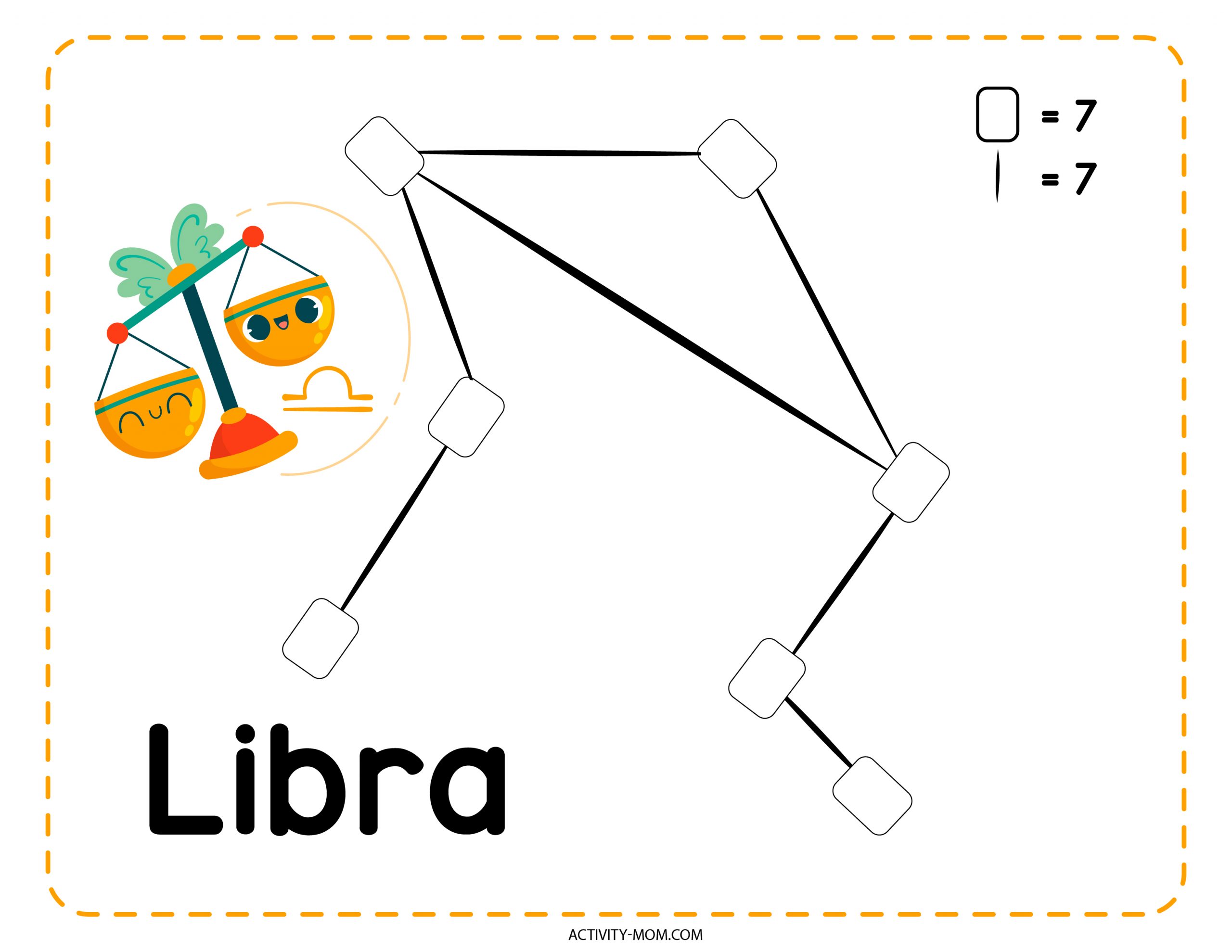 Marshmallow constellations craft for kids free printable