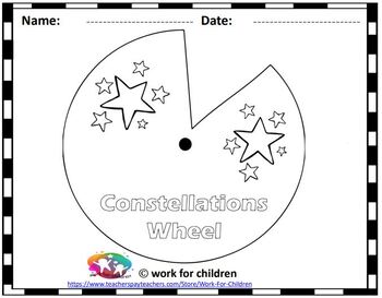 Constellations for kids printable wheel pdf by work for children