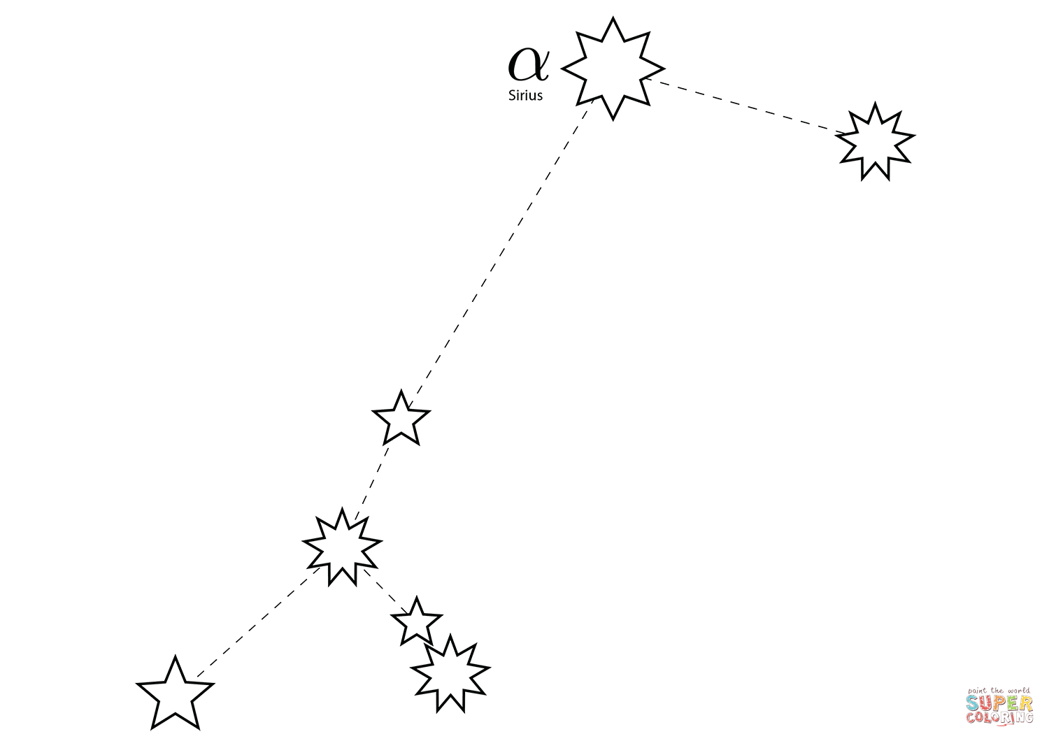 Canis major constellation coloring page free printable coloring pages
