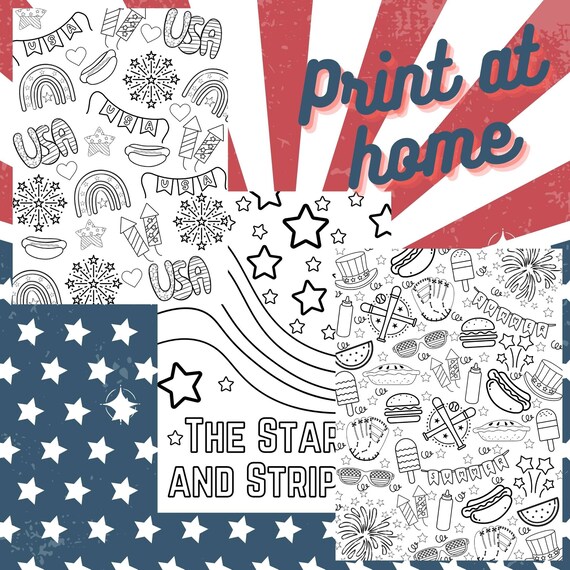 Stars and stripes printable coloring th of july coloring sheets