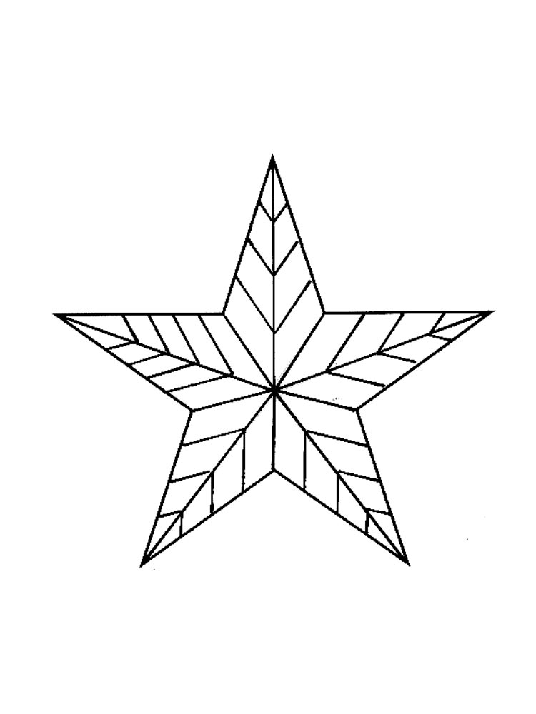 Star with a stripe pattern coloring page