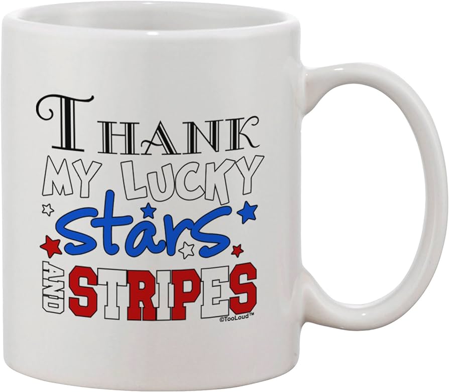 Tooloud thank my lucky stars and stripes color printed oz coffee mug home kitchen