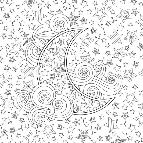 Adult coloring page stars stock photos pictures royalty