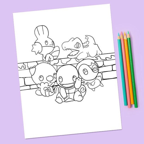 Starter pokãmon coloring pages pack