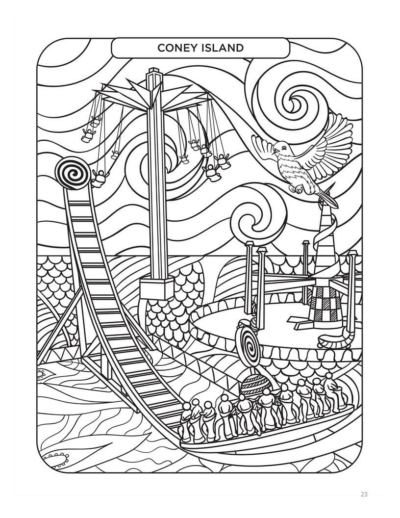 New york bucket list coloring book