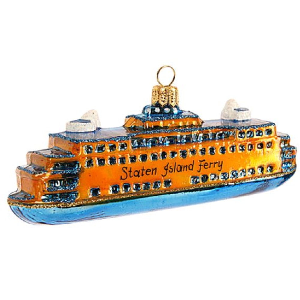 Staten island ferry polish glass christmas ornament travel new york city nyc