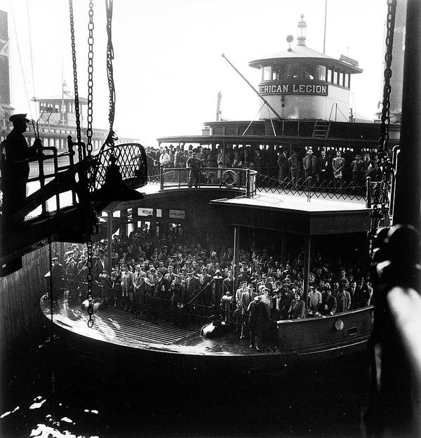 Staten island ferry art print by andreas feininger