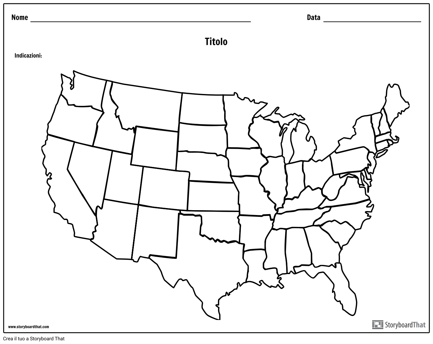 Mappa degli stati uniti storyboard by it