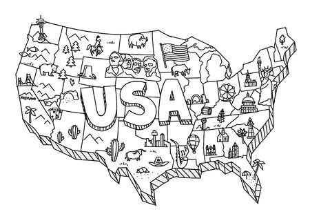 Mappa usa vettoriali illustrazioni e clipart