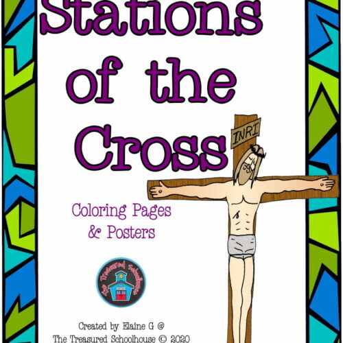 Stations of the cross posters and coloring pages made by teachers