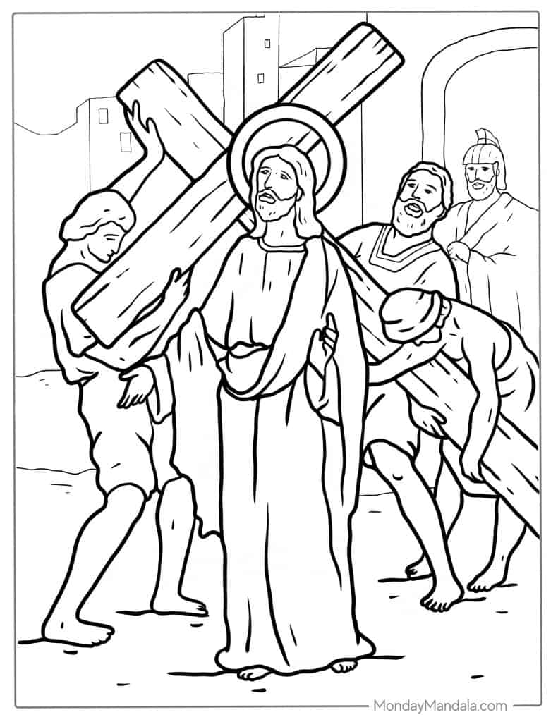 Cross coloring pages free pdf printables