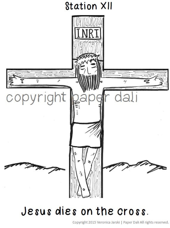 Stations of the cross coloring book printable