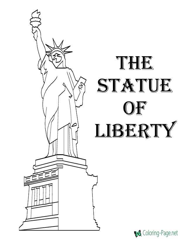 Printable statue of liberty coloring pages