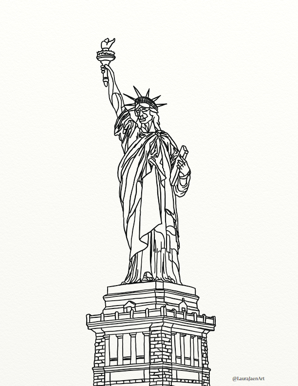 Â statue of liberty coloring page â