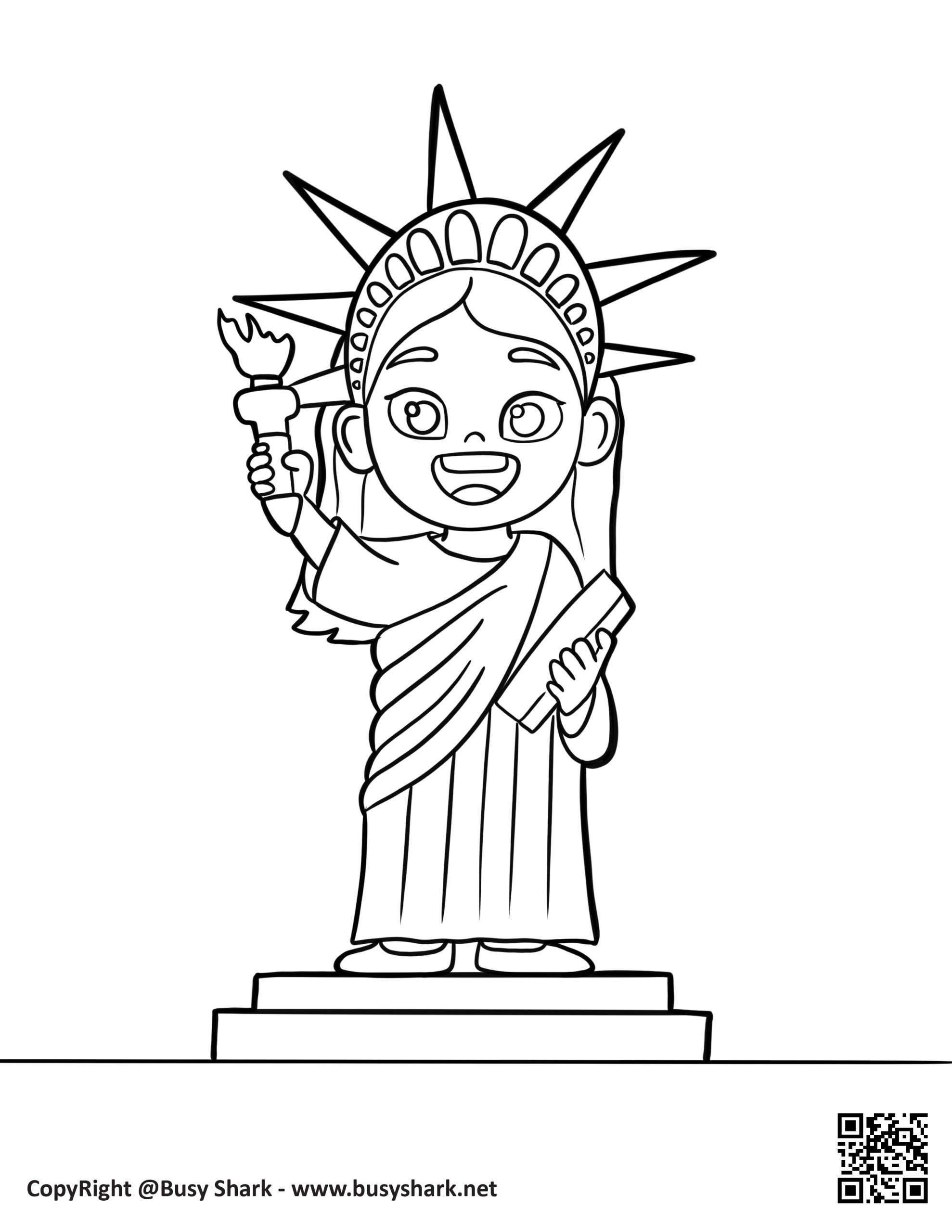Statue of liberty for kids coloring page