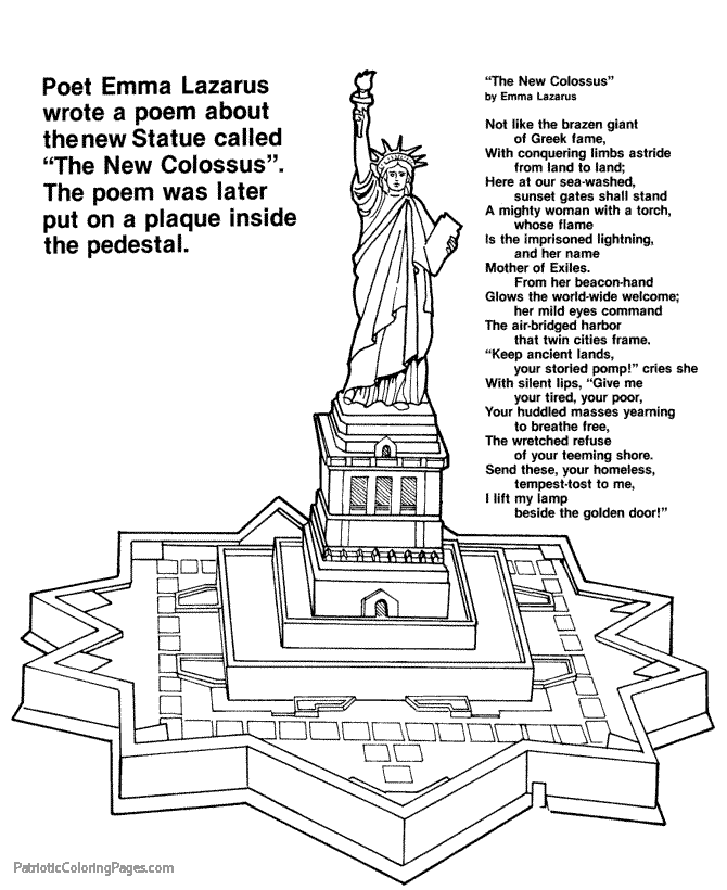 Statue of liberty coloring page to print