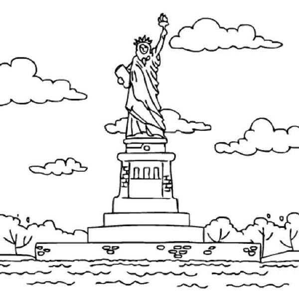 Download statue of liberty coloring page
