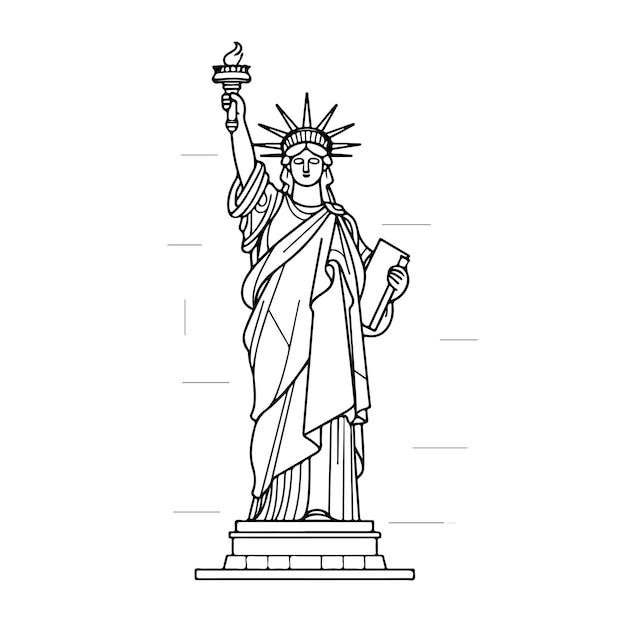 Page statue of liberty coloring page vectors illustrations for free download