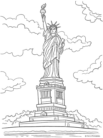 Statue of liberty coloring page â tims printables
