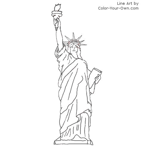 Statue of liberty coloring page