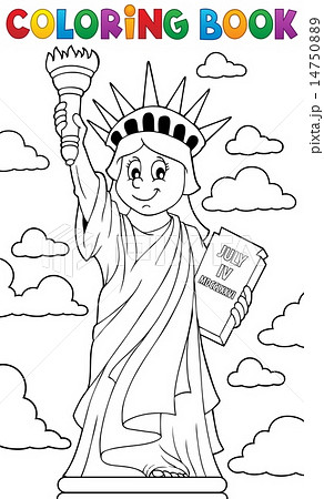 Coloring book statue of liberty theme