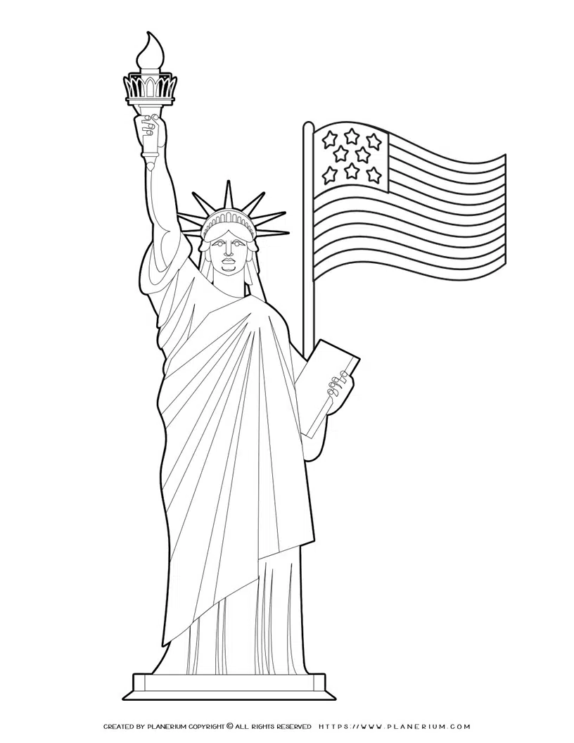 Statue of liberty coloring page