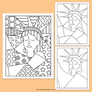 Statue of liberty coloring tpt