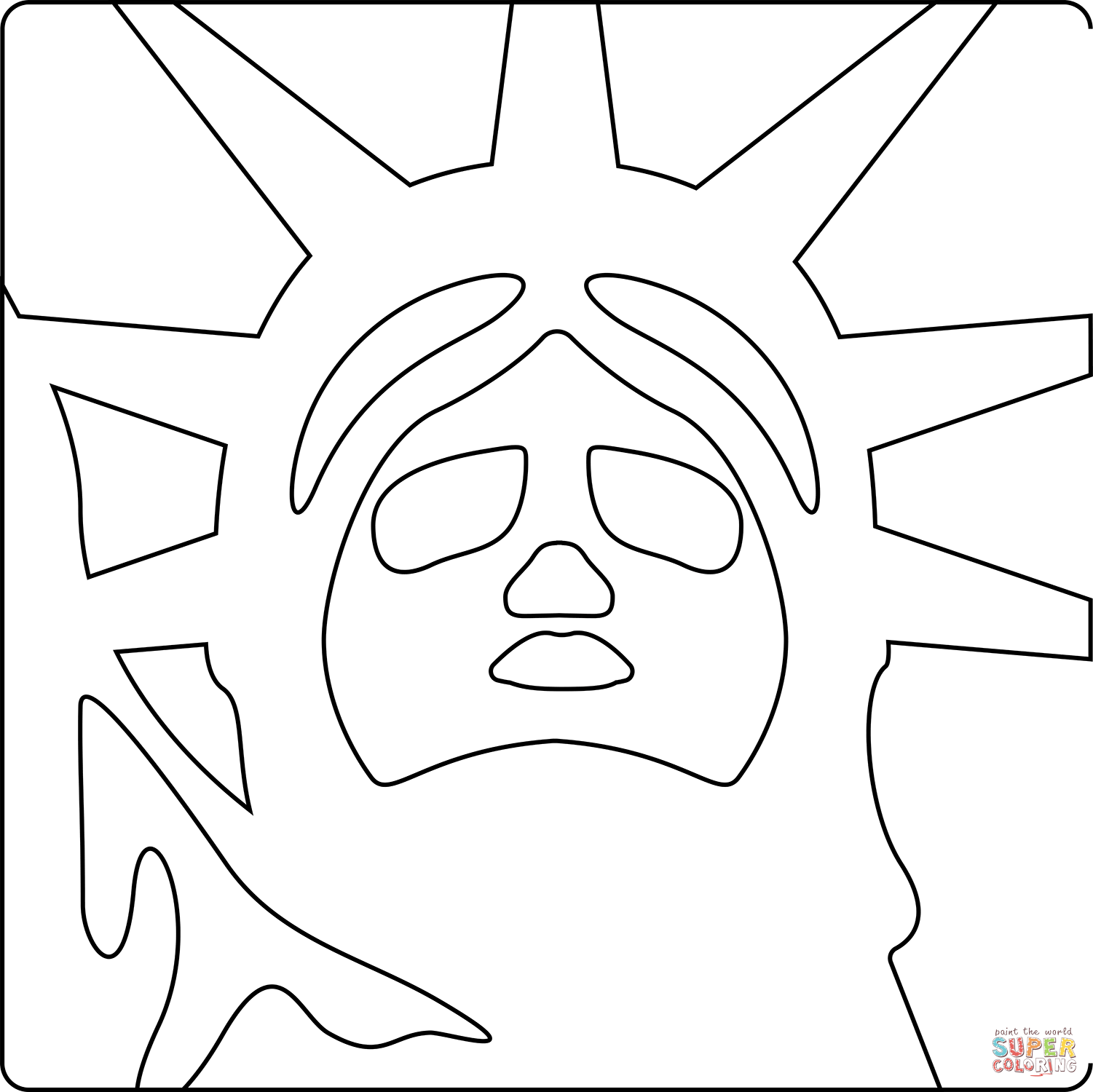 Statue of liberty emoji coloring page free printable coloring pages