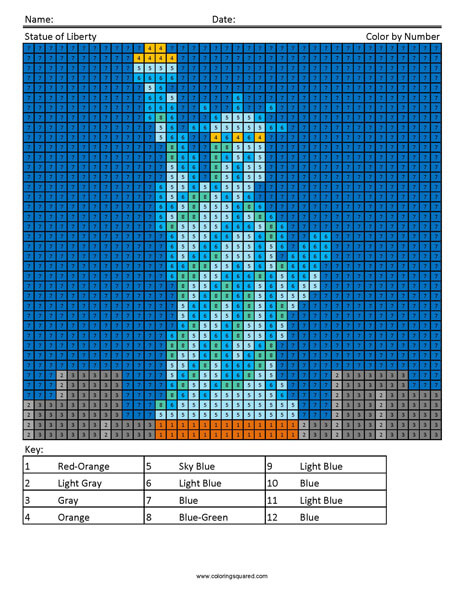 Statue of liberty coloring page