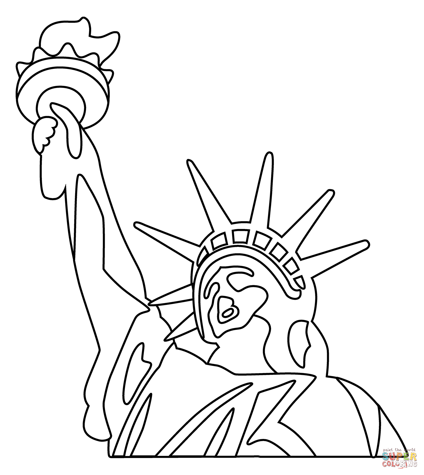 Statue of liberty emoji coloring page free printable coloring pages