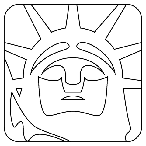 Statue of liberty emoji coloring page free printable coloring pages
