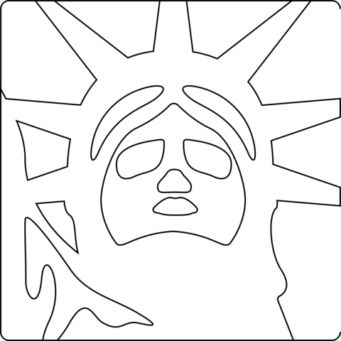 Statue of liberty emoji coloring page free printable coloring pages