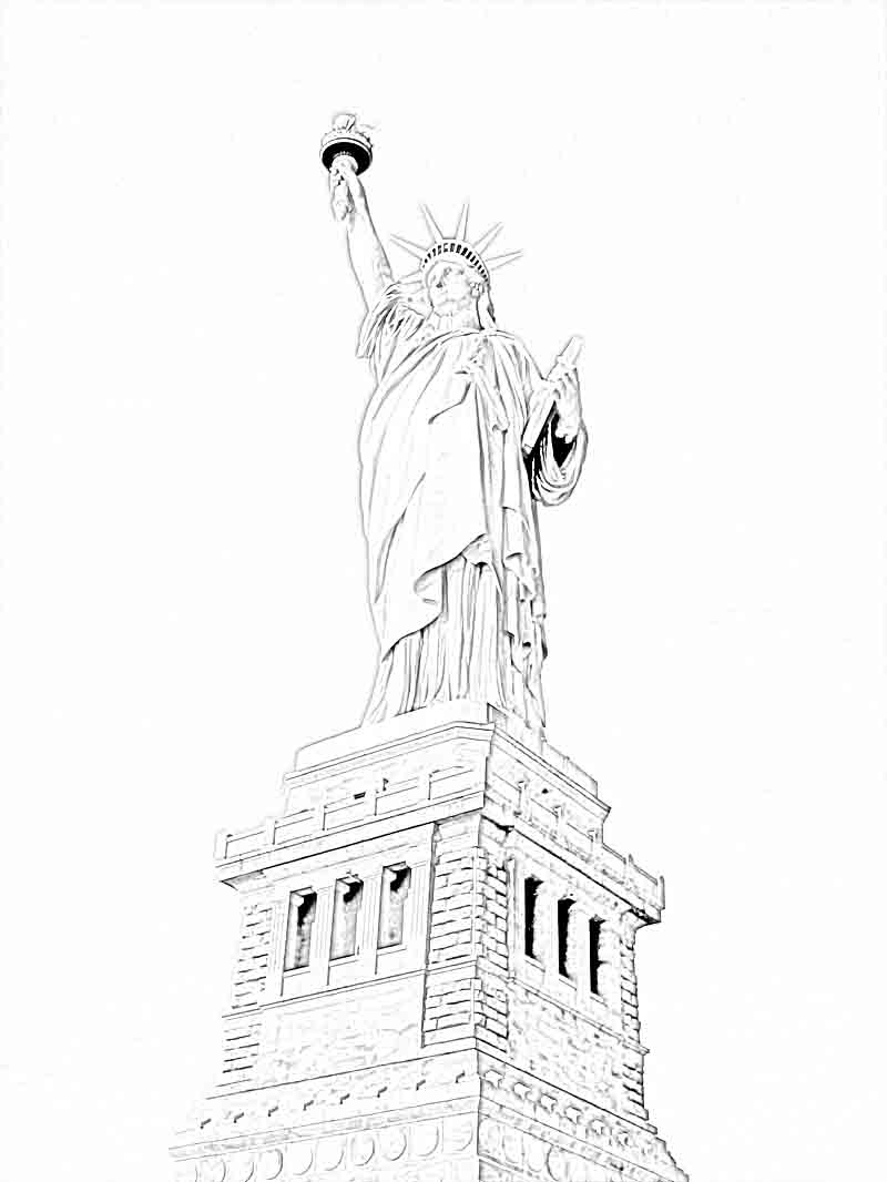 Free printable statue of liberty coloring pages for kids